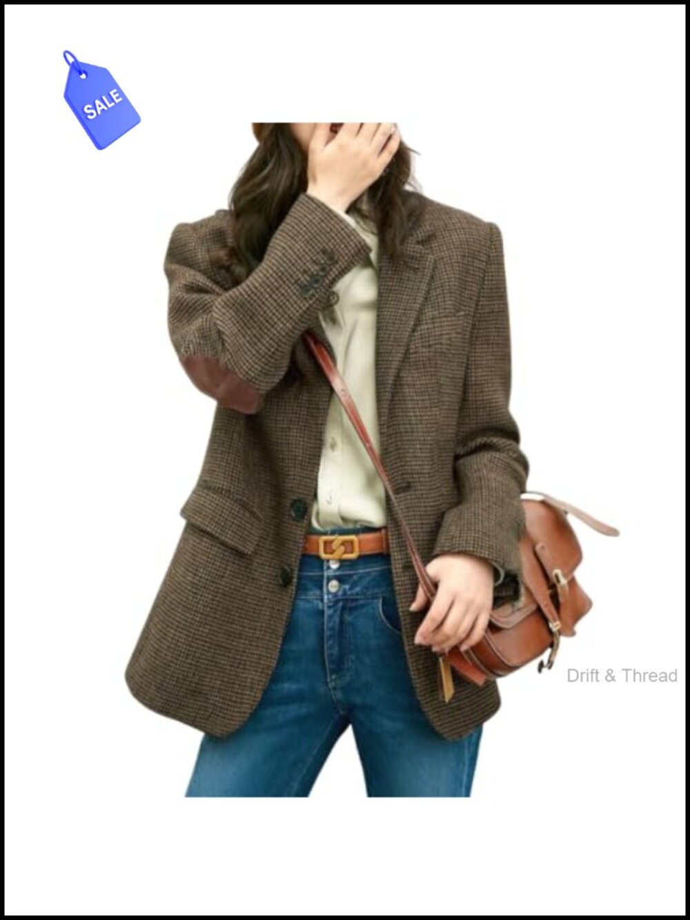 Wool Blend Plaid Blazer Jacket Long Sleeve Business Casual Work Coat